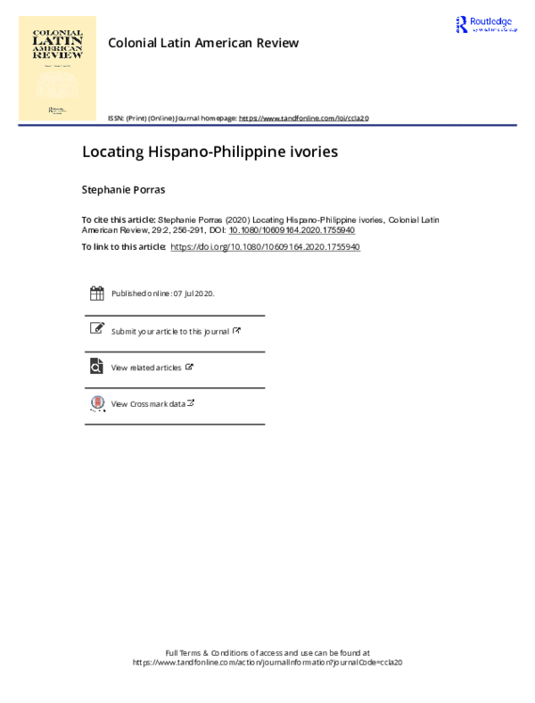 Locating Hispano-Philippine ivories