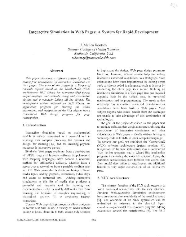 (PDF) Interactive Simulation in Web Pages: A System for Rapid Development