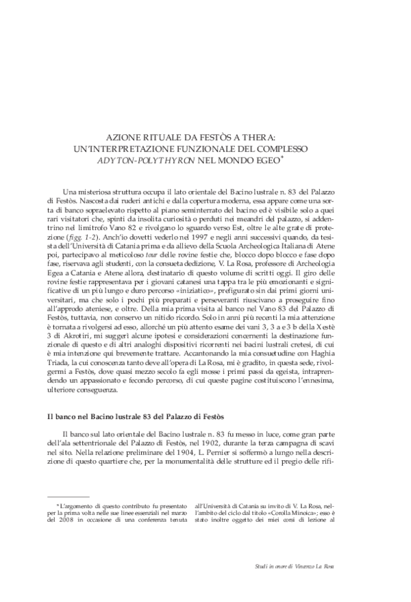 (PDF) Azione rituale da Festòs a Thera: un'interpretazione funzionale ...
