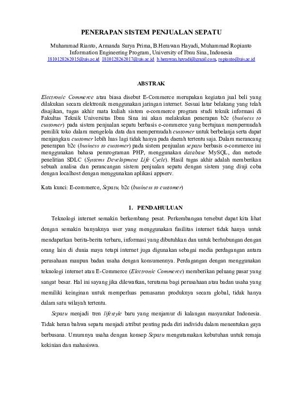 Analisis Strategi Penjualan Sepatu Online: Studi Kasus pada [Nama Toko Online Sepatu]