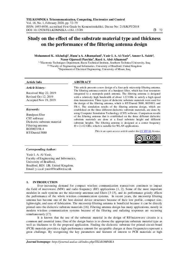 (PDF) Study on the effect of the substrate material type and thickness ...