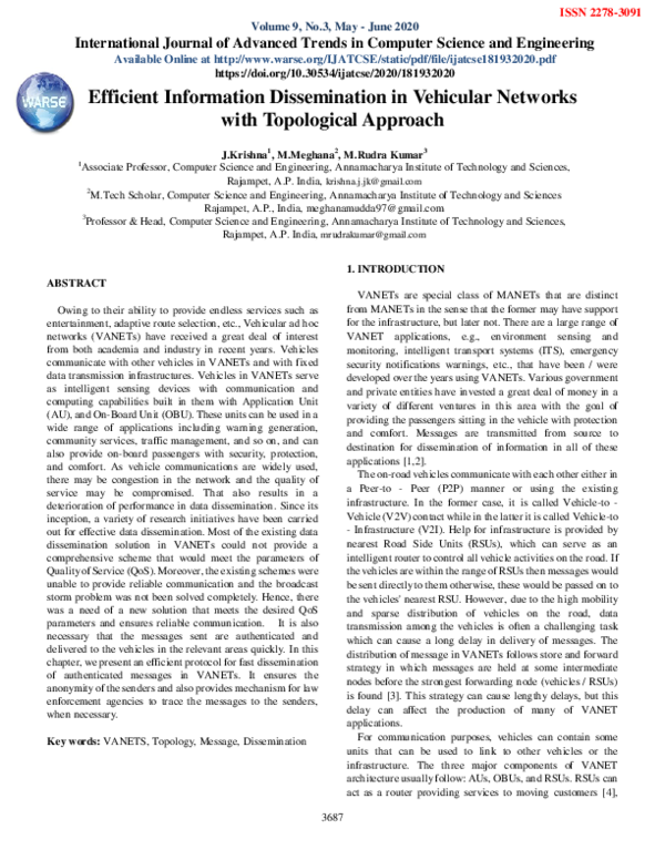 (PDF) Efficient Information Dissemination in Vehicular Networks with ...