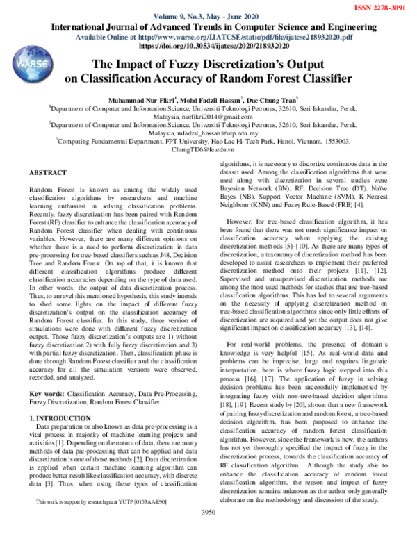 (PDF) The Impact of Fuzzy Discretization’s Output on Classification ...