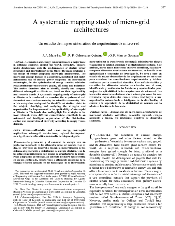(PDF) A systematic mapping study of micro grid architectures