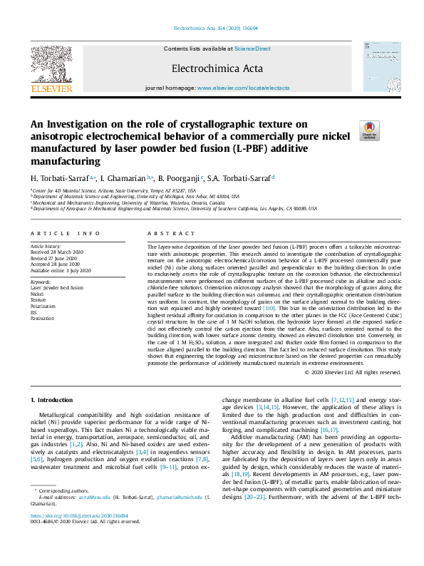 (PDF) An Investigation on the role of crystallographic texture on ...