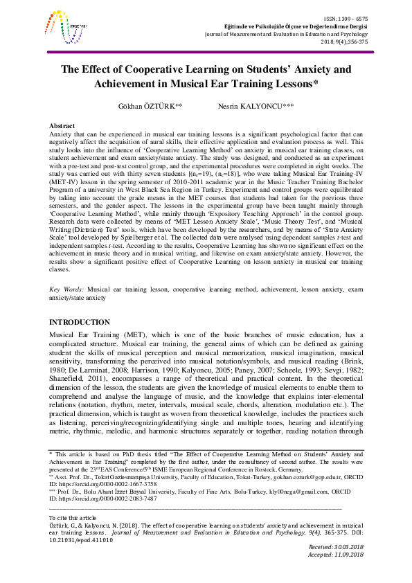 (PDF) The Effect of Cooperative Learning on Students’ Anxiety and ...