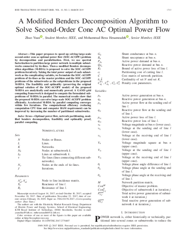 (PDF) A Modified Benders Decomposition Algorithm to Solve Second-Order ...