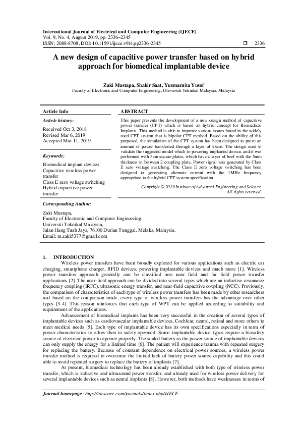 (PDF) A new design of capacitive power transfer based on hybrid ...