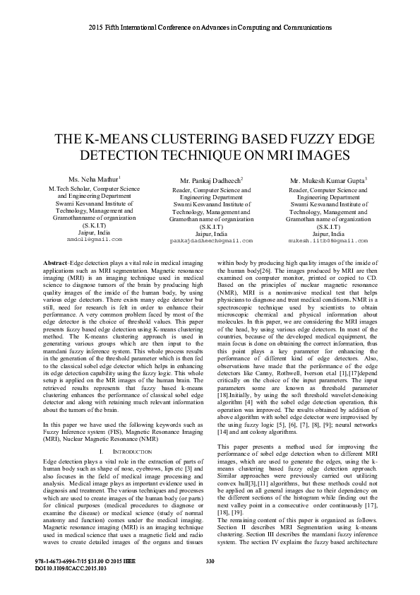 (PDF) THE K-MEANS CLUSTERING BASED FUZZY EDGE DETECTION TECHNIQUE ON ...