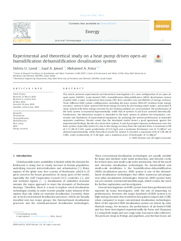 (PDF) Experimental and theoretical study on a heat pump driven open-air ...