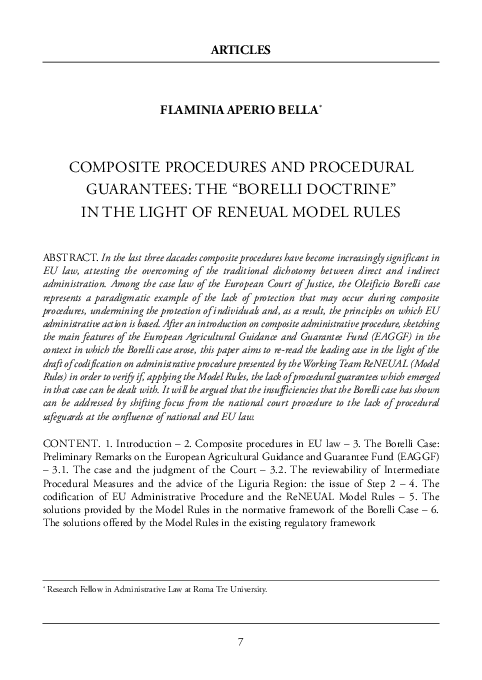 (PDF) Composite Procedures and Procedural Guarantees: the “Borelli ...