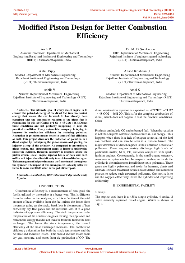 (PDF) IJERTModified Piston Design for Better Combustion Efficiency IJERT Journal Academia.edu