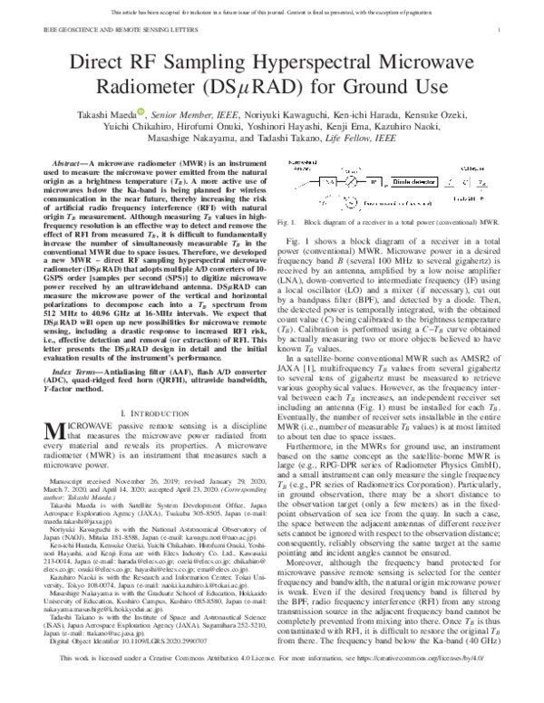 (PDF) IEEE GEOSCIENCE AND REMOTE SENSING LETTERS 1 Direct RF Sampling ...