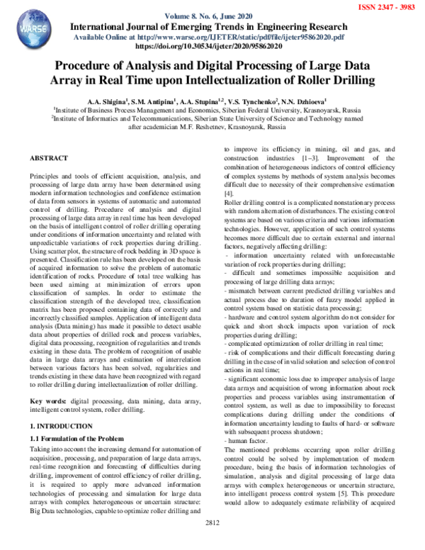 (PDF) Procedure of Analysis and Digital Processing of Large Data Array ...