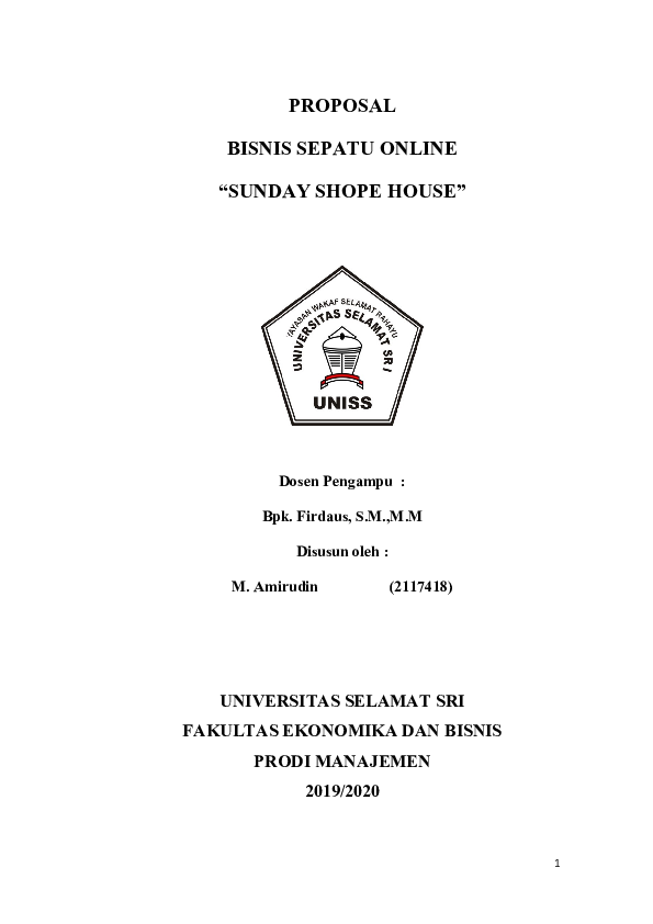 contoh proposal bisnis penjualan sepatu secara online pdf