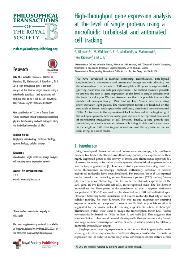 (PDF) High-throughput gene expression analysis at the level of single ...