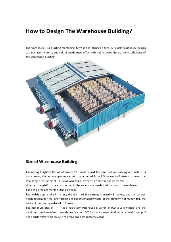 (PDF) How to Design The Warehouse Building?