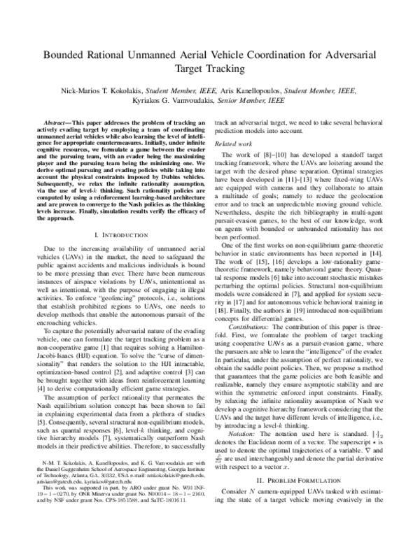 (PDF) Bounded Rational Unmanned Aerial Vehicle Coordination for ...