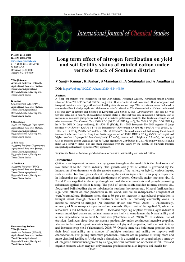 (PDF) Long term effect of nitrogen fertilization on yield and soil ...