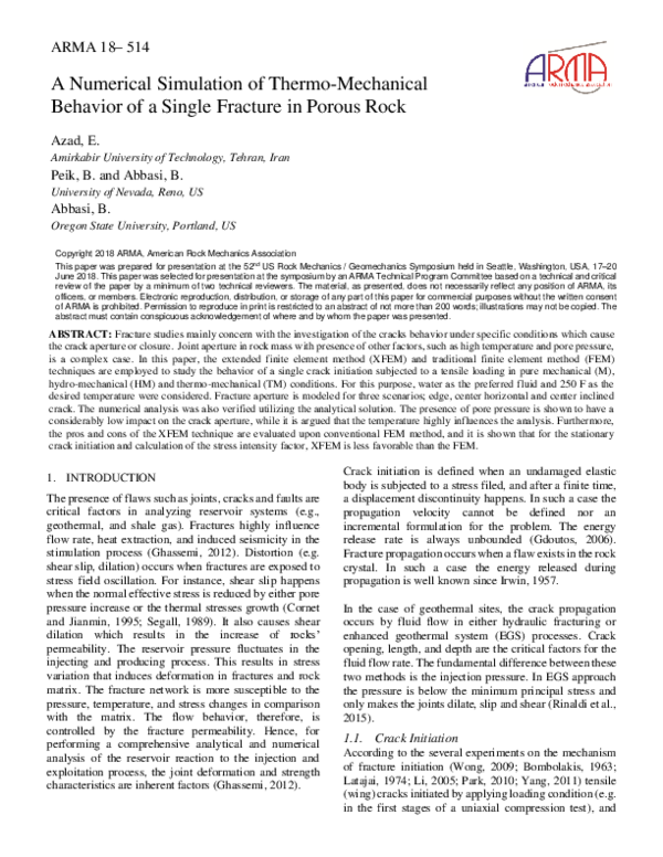 (PDF) A Numerical Simulation of Thermo-Mechanical Behavior of a Single ...