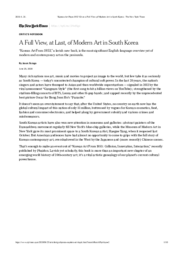 (PDF) Korean Art from 1953 Collision, Innovation and Interaction