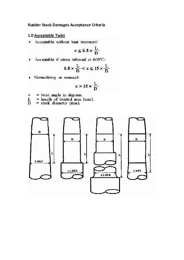 (PDF) Rudder Stock Damages Acceptance Criteria and Repair Guidelines