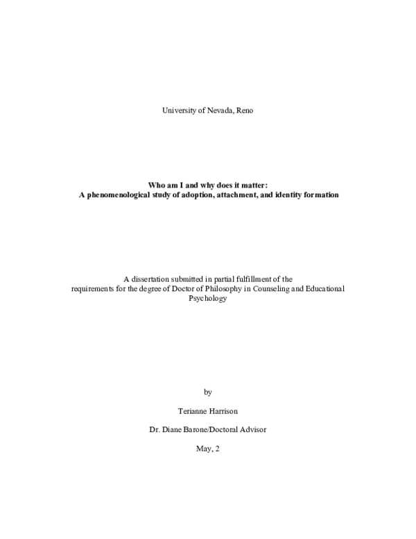 (DOC) Who am I and why does it matter: A phenomenological study of ...