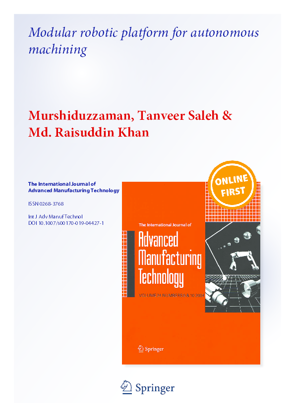 (PDF) Modular robotic platform for autonomous machining