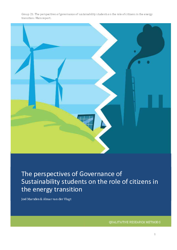 (PDF) The perspectives of Governance of Sustainability students on the ...
