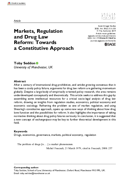 (PDF) Markets, Regulation and Drug Law Reform: Towards a Constitutive ...