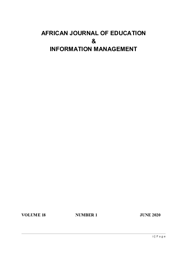 (DOC) AFRICAN JOURNAL OF EDUCATION & INFORMATION MANAGEMENT