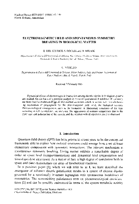(PDF) Electromagnetic field and spontaneous symmetry breaking in ...