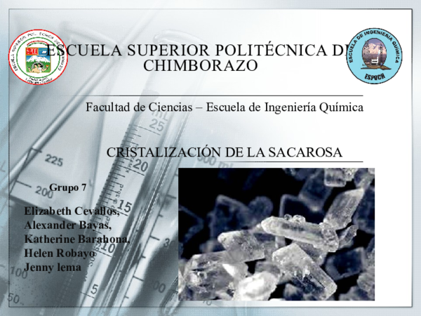 (PPT) Cristalización de la Sacarosa