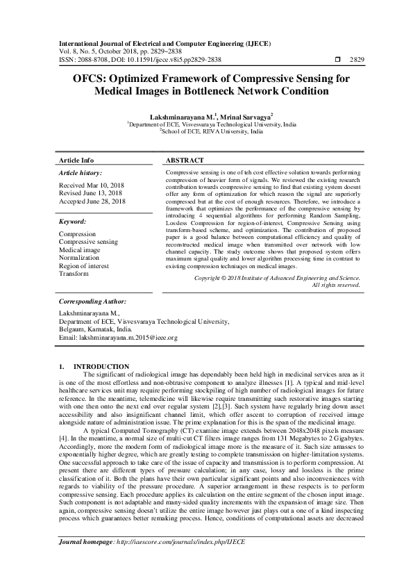(PDF) OFCS: Optimized Framework of Compressive Sensing for Medical ...