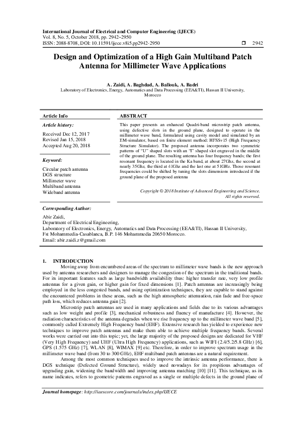 (PDF) Design and Optimization of a High Gain Multiband Patch Antenna ...