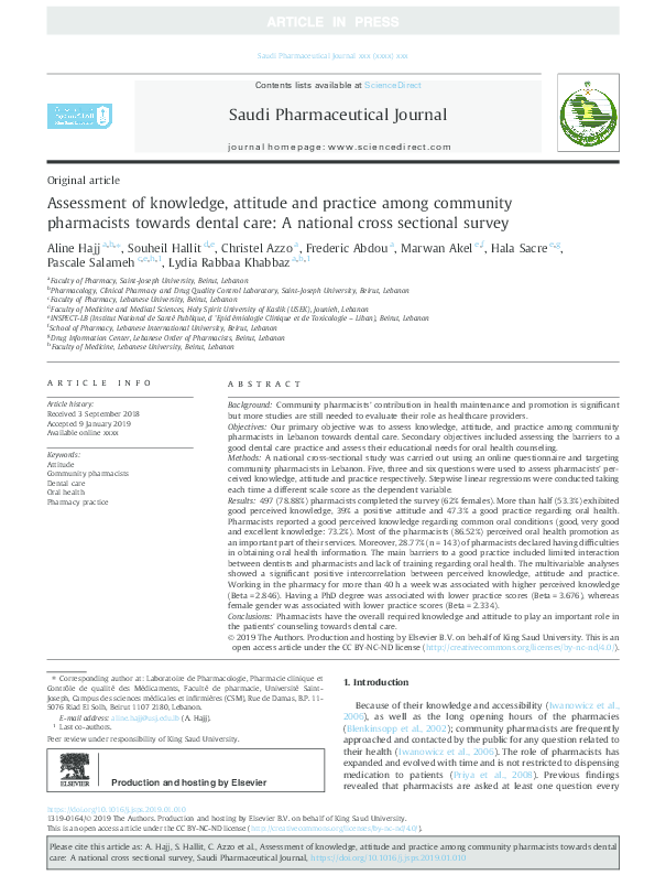(PDF) Assessment of knowledge, attitude and practice among community ...