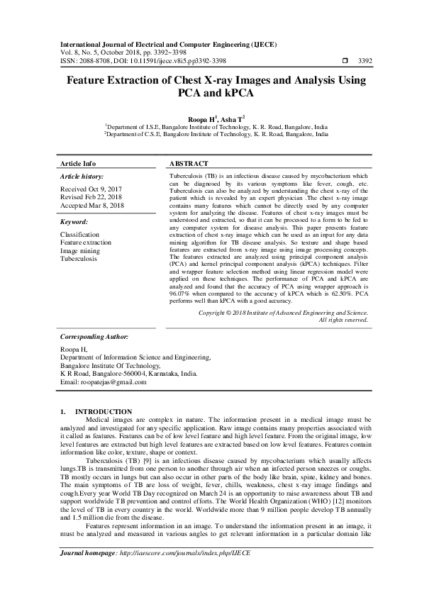 (PDF) Feature Extraction of Chest X-ray Images and Analysis Using PCA ...