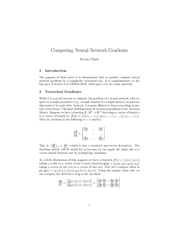 (PDF) Computing Neural Network Gradients