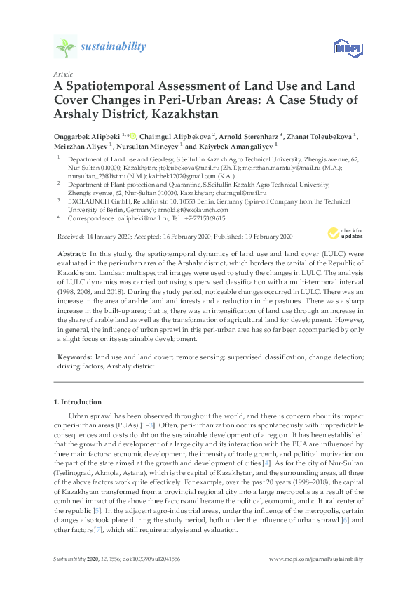 (PDF) A Spatiotemporal Assessment of Land Use and Land Cover Changes in ...