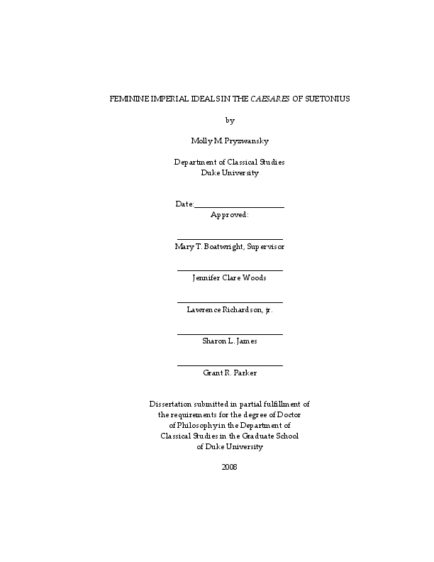 (PDF) Feminine Imperial Ideals in the Caesares of Suetonius Molly Pryzwansky Academia.edu