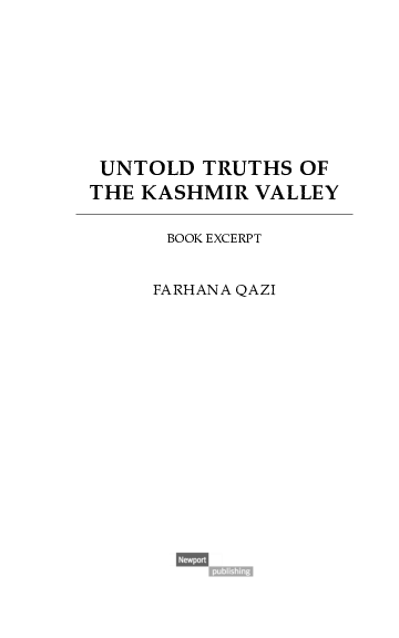 Pdf Untold Truths Of The Kashmir Valley Book Excerpt Farhana Qazi Academia Edu