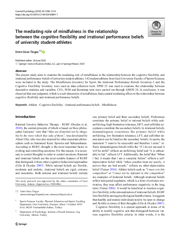 (PDF) The mediating role of mindfulness in the relationship between the ...