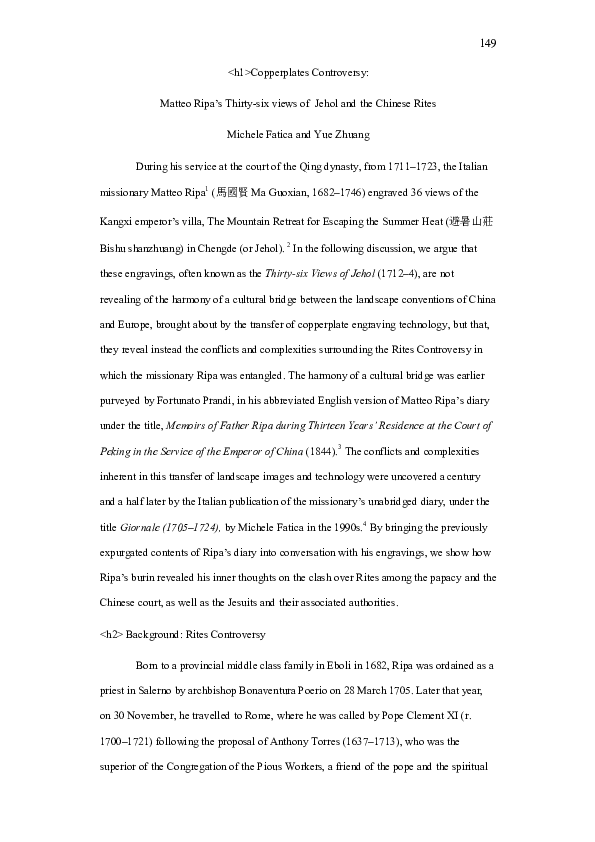 (PDF) Copperplates Controversy: Matteo Ripa’s Thirty-six views of Jehol ...