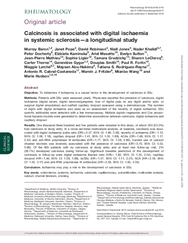 (PDF) Calcinosis is associated with digital ischaemia in systemic ...