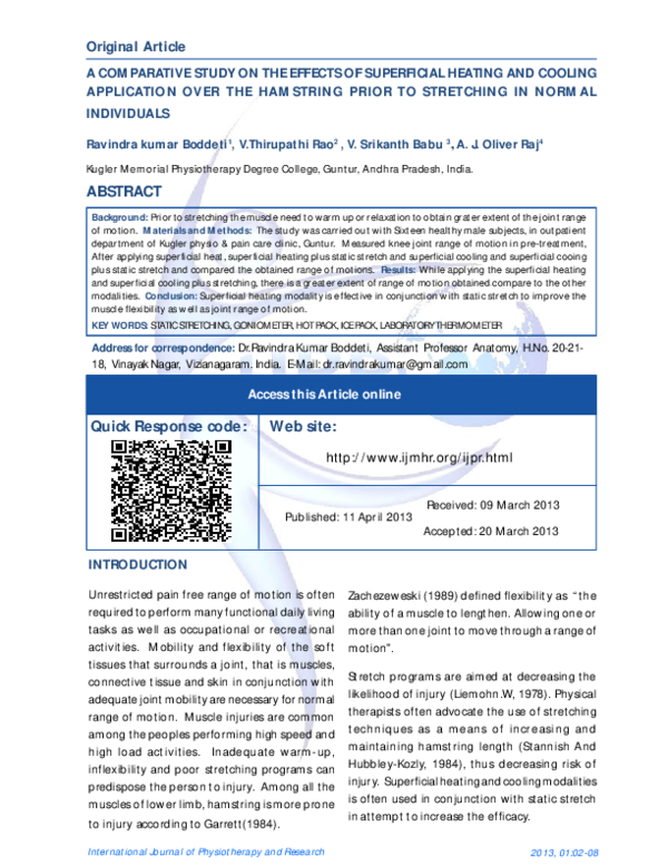 (PDF) Original Article A COMPARATIVE STUDY ON THE EFFECTS OF ...