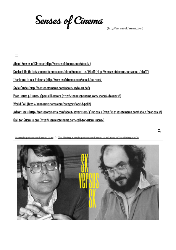 PDF King vs Kubrick The Origins of Evil 