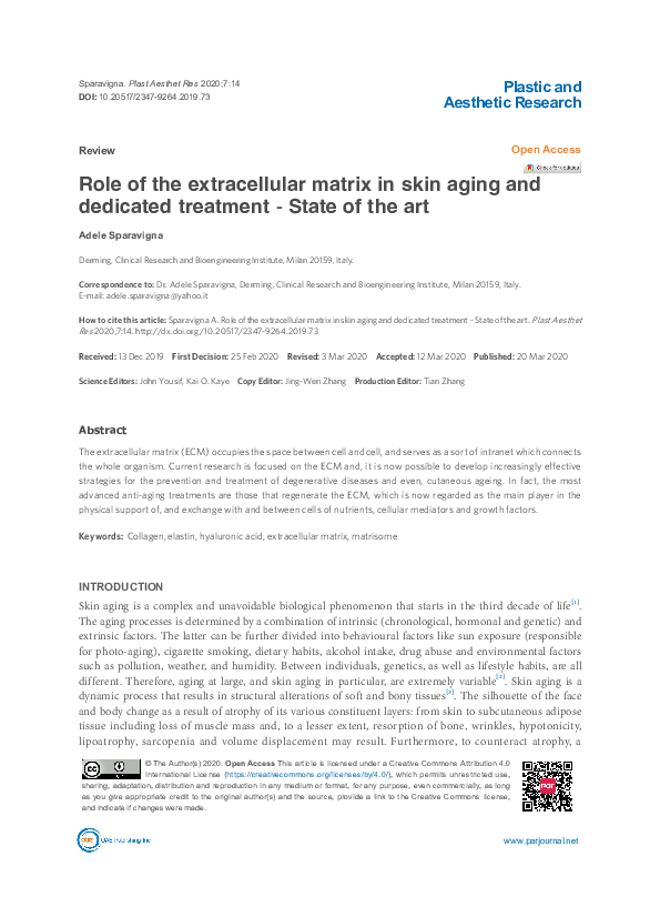 (PDF) Role of the extracellular matrix in skin aging and dedicated ...