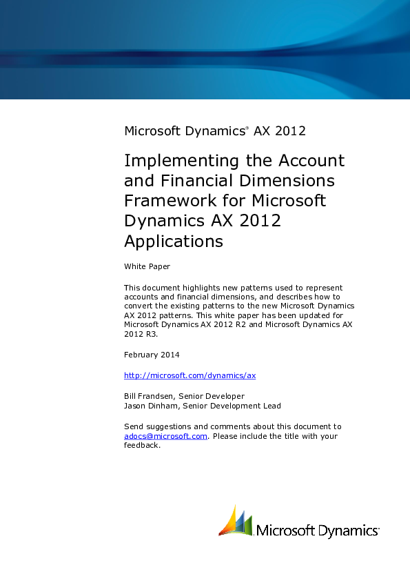 (PDF) Microsoft Dynamics ® AX 2012 Implementing the Account and ...