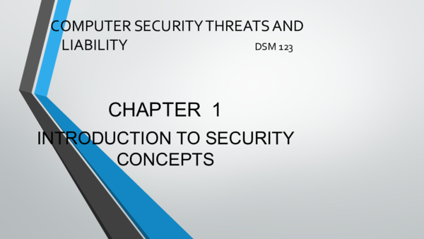 (PPT) CHAPTER 1 INTROCTION TO SECURITY CONCEPTS