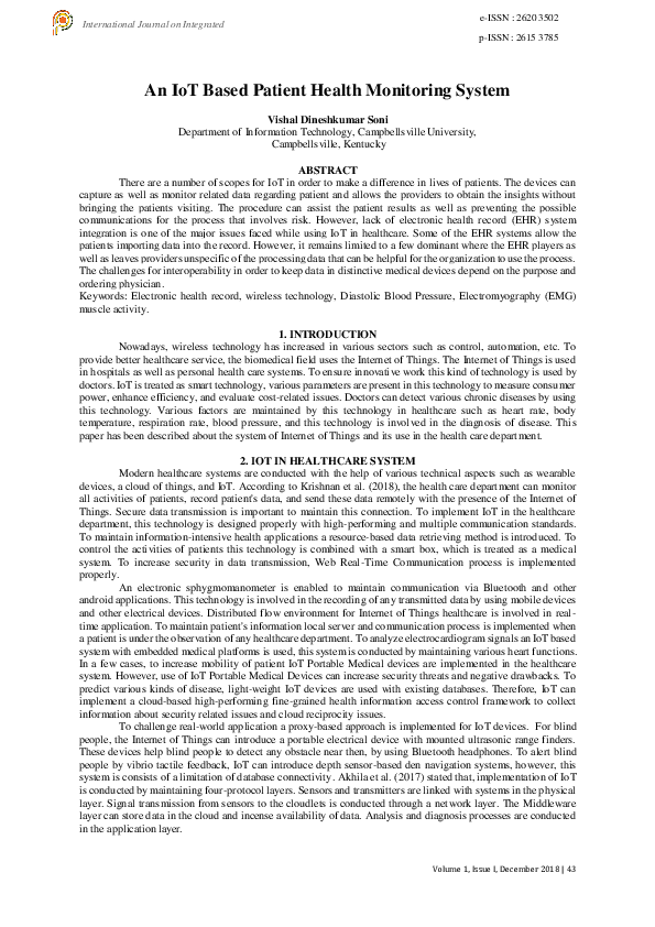 Pdf An Iot Based Patient Health Monitoring System Pdf An Iot Based Patient Health Monitoring System